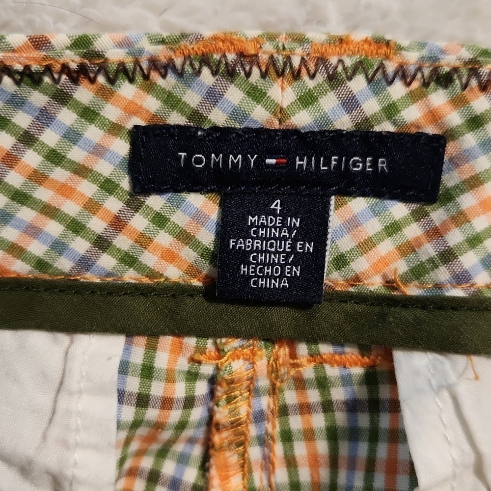 Tommy Hilfiger Green and Orange Checkered Shorts - Picture 12 of 14